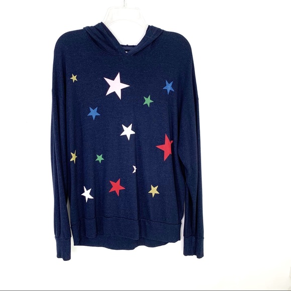 Sundry Tops - Sundry Navy Graphic Star Hoodie Sweatshirt M NWT